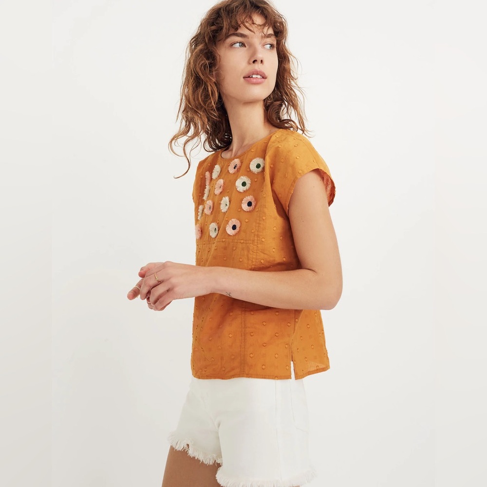 Madewell Embroidered Sunflower Top medium